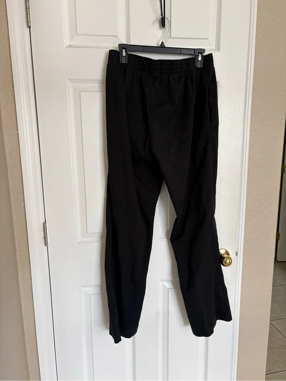 Chef Works Black Chef Pants Elastic Waist Straight Leg Uniform Work Pants Large